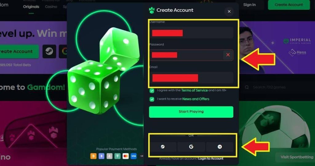 gamdom register